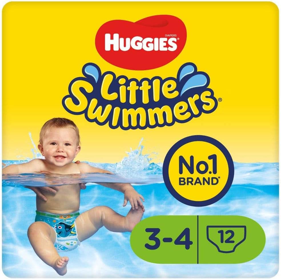 Huggies Little Swimmers Pañales de baño desechables para bebés y niños talla 3-4 (7-15 kg) 12 Pañales de baño unisex Madre y bebé Naty Shop