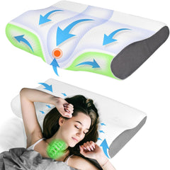 PHYSEN pernă ortopedică pernă pentru gât, pernă de susținere a gâtului, pernă din spumă de memorie, pernă ergonomică pentru dureri de gât pernă de dormit pernă anti-sforăit pentru părți, spate și abdomen (62 * 34 * 11 6.5CM) Perne ortopedice cervicale Naty Shop Fluture alb
