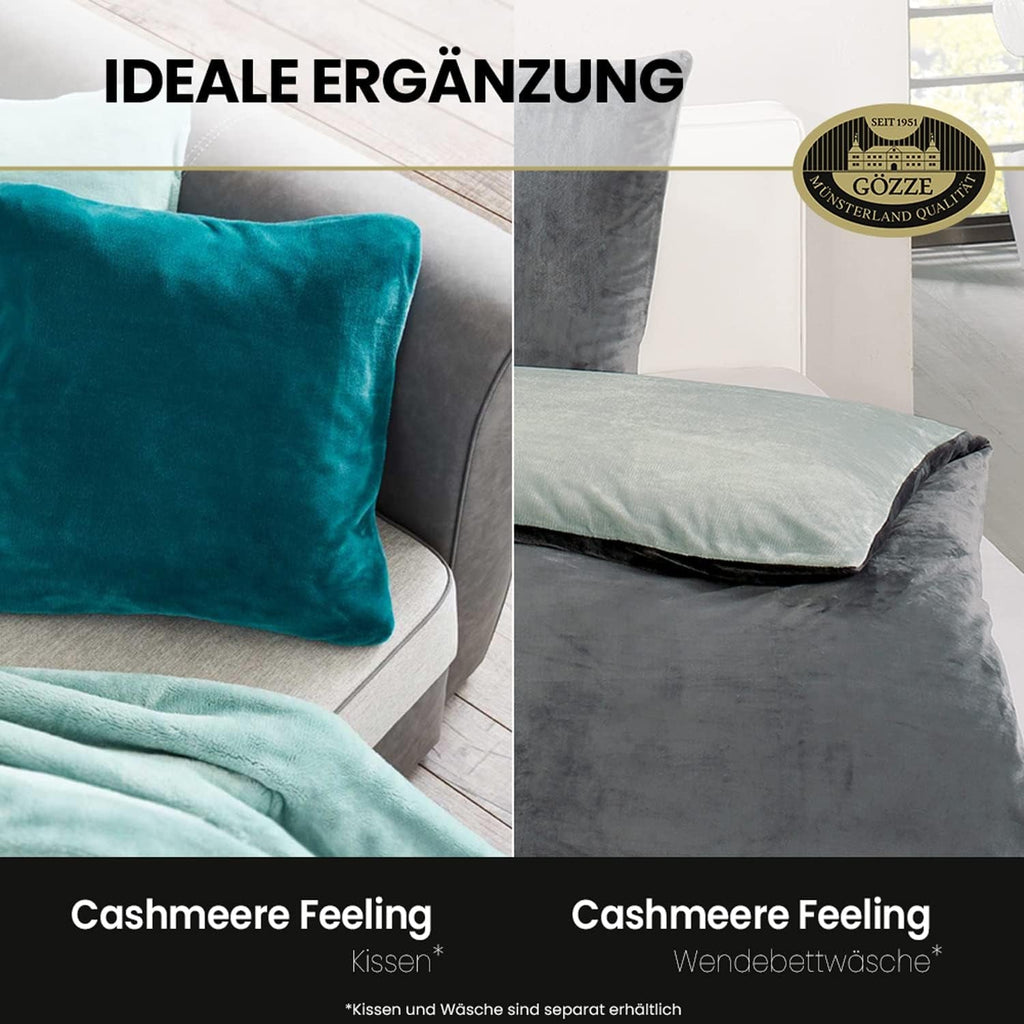 Gözze - Pătură confortabilă Premium Cashmere-Feeling, 500 G/M², 180 X 220 Cm - muștar Paturi si Cuverturi Besuche den GÃ¶zze-Store