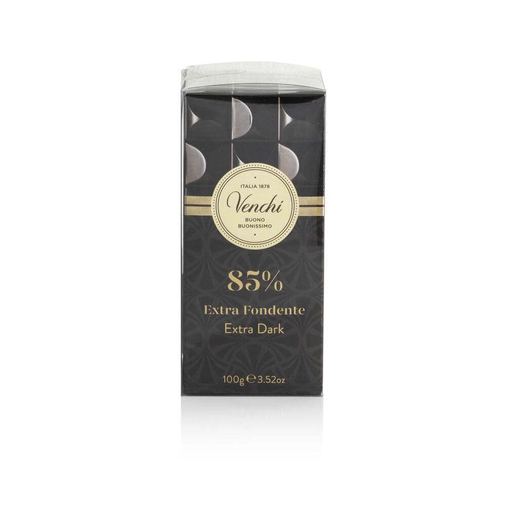 Venchi, Set de 6 tablete de ciocolată neagră extra 75%, 468 grame Bomboane de Ciocolata Naty Shop 6 x 100 grame Ciocolată neagră 85