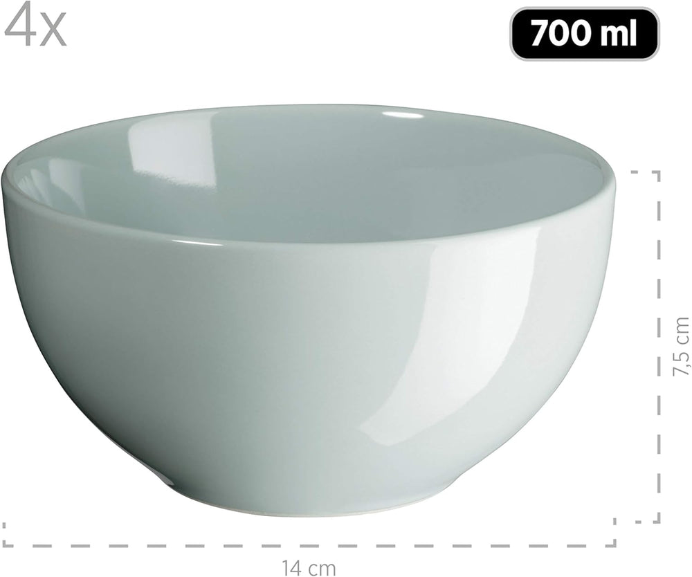 MÄSER Pastell Selection, Modernes Geschirr Set für 4 Personen, 16-teiliges Kombiservice aus Keramik, Steinzeug, Türkis-Grün