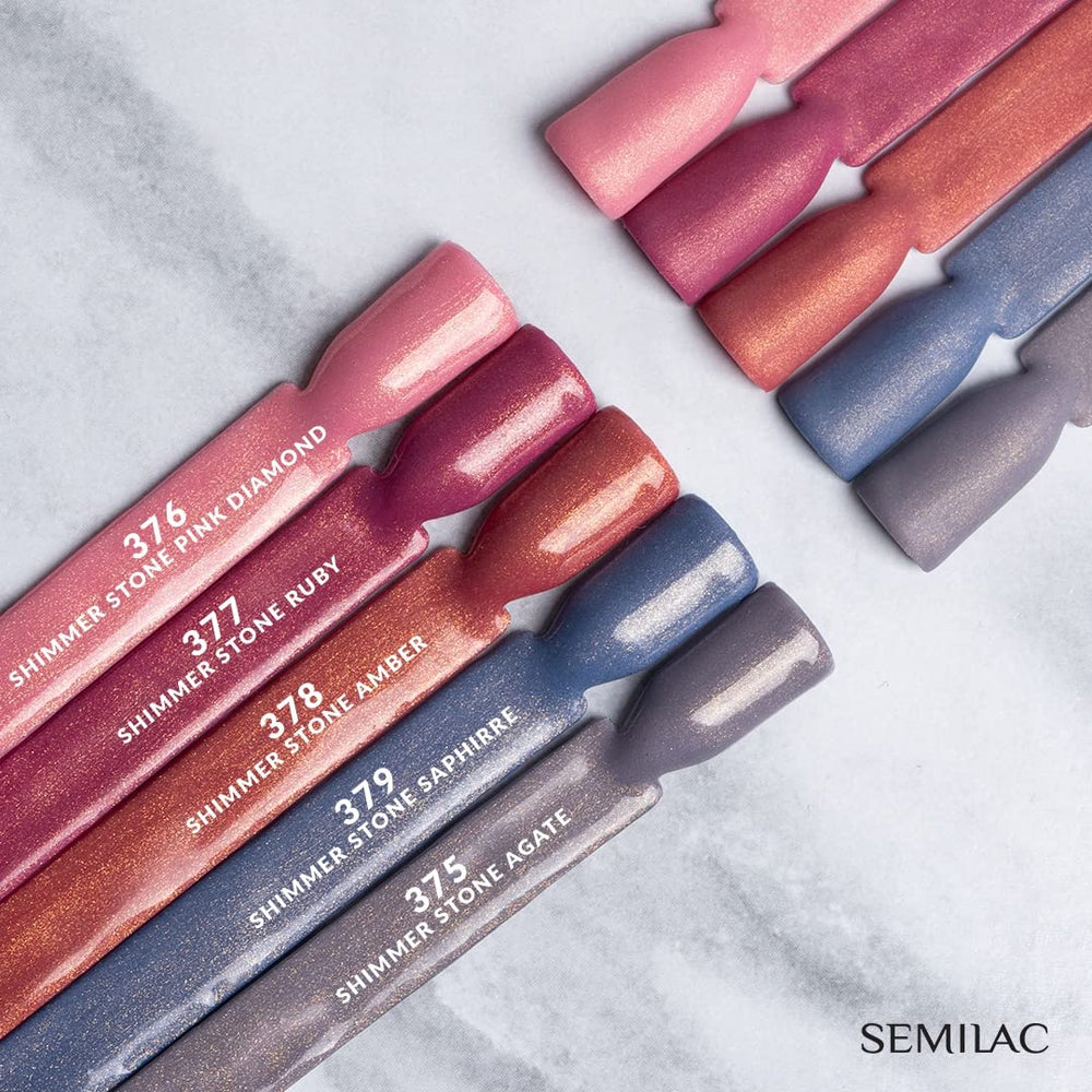 Oja UV Semilac Hybrid 376 Shimmer Piedra Rosa Diamante 7ml
