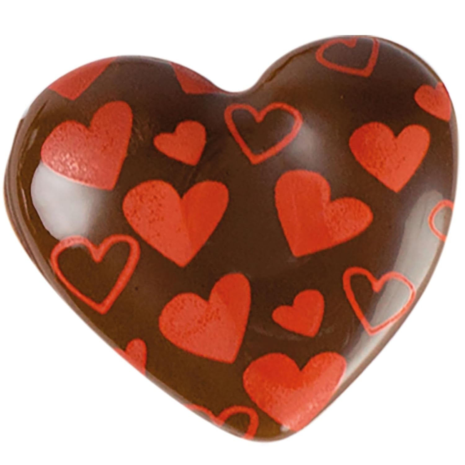 Günthart 135 piezas Corazones de filigrana de chocolate amargo Colorido Tri-Motion Impreso 1 paquete (236 g)