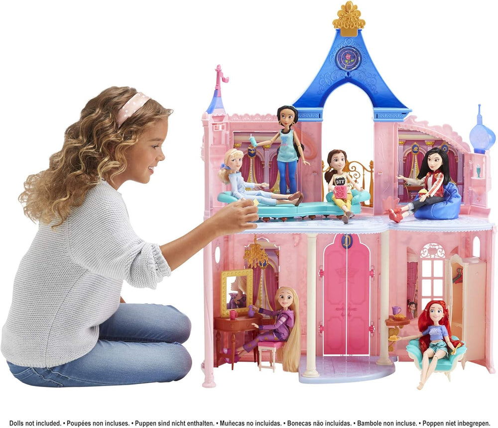 Castelul Disney Princess Comfy Squad, casă de păpuși cu 6 piese de mobilier și 16 accesorii, jucărie pentru fete de la 5 ani Casute de papusi Naty Shop