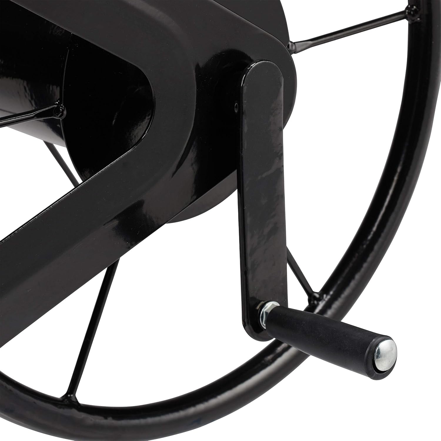 Tambur furtun Relaxdays, tambur furtun cu manivelă, pentru furtun de 60 m, oțel, ÎxLxA: 41,5 x 54 x 45 cm, negru