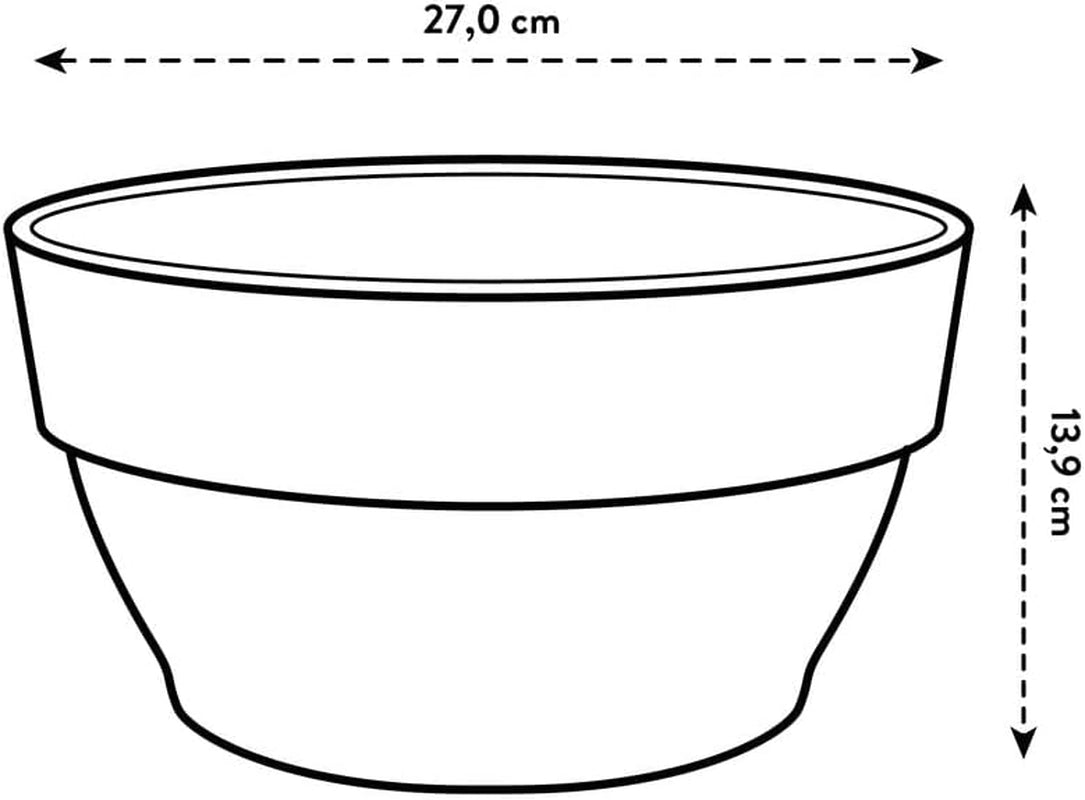 elho Vibia Campana Bowl 27 - Ghiveci de flori pentru exterior - Ø 27,0 x H 14,0 cm - Negru/Antracit