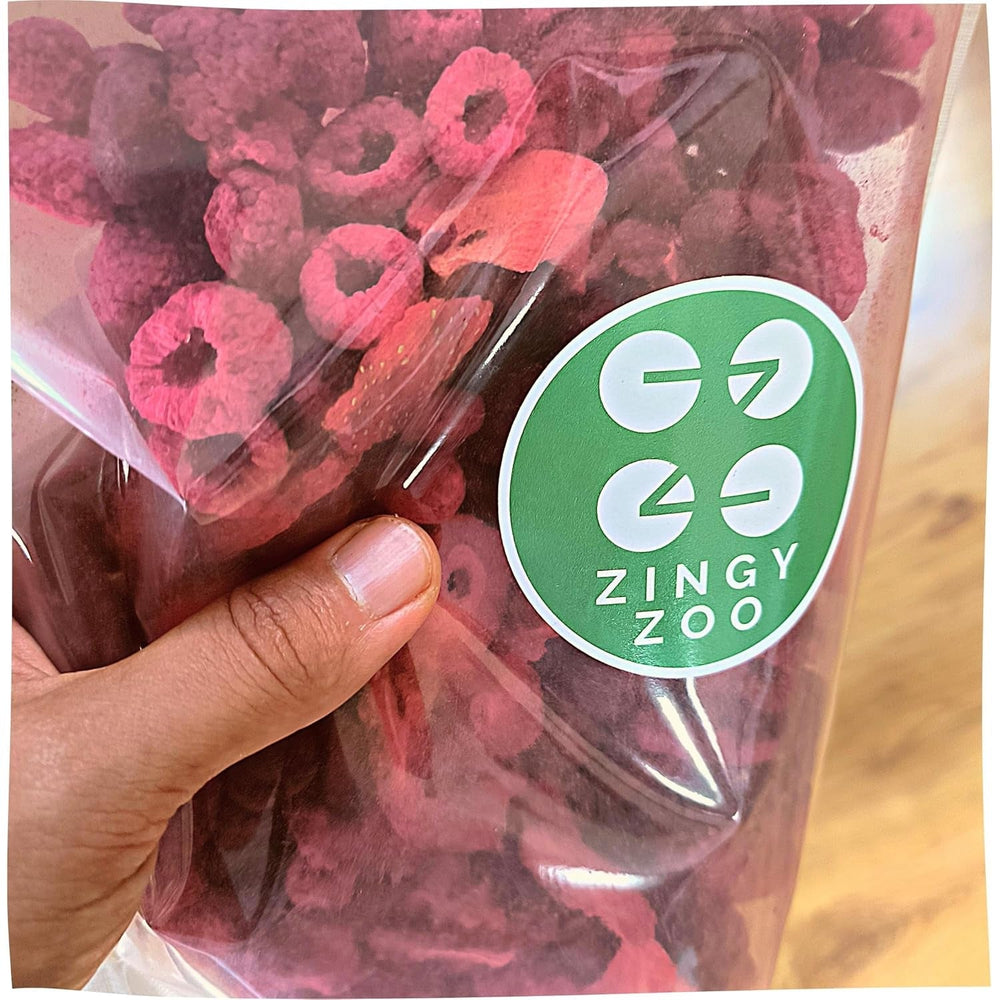 Freeze Dried Fruit Red Fruit Mix | XL 300g Freeze Dried Strawberries Raspberries Sour Cherries Dried Fruit Mix | Freeze Dried Fruit Strawberry Raspberry Sour Cherry | ZingyZoo Produse deshidratate Naty Shop