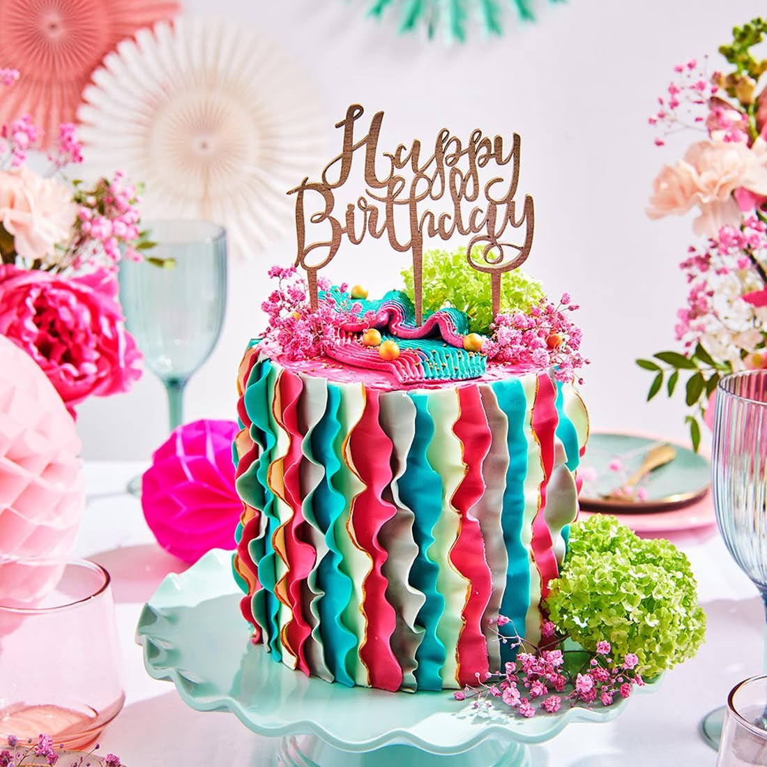 FunCakes roll fondant Botanical Green: Ușor de utilizat, neted, flexibil, moale și pliabil, perfect pentru decorarea torturilor, halal, kosher și fără gluten, 250g Pasta de zahar Naty Shop