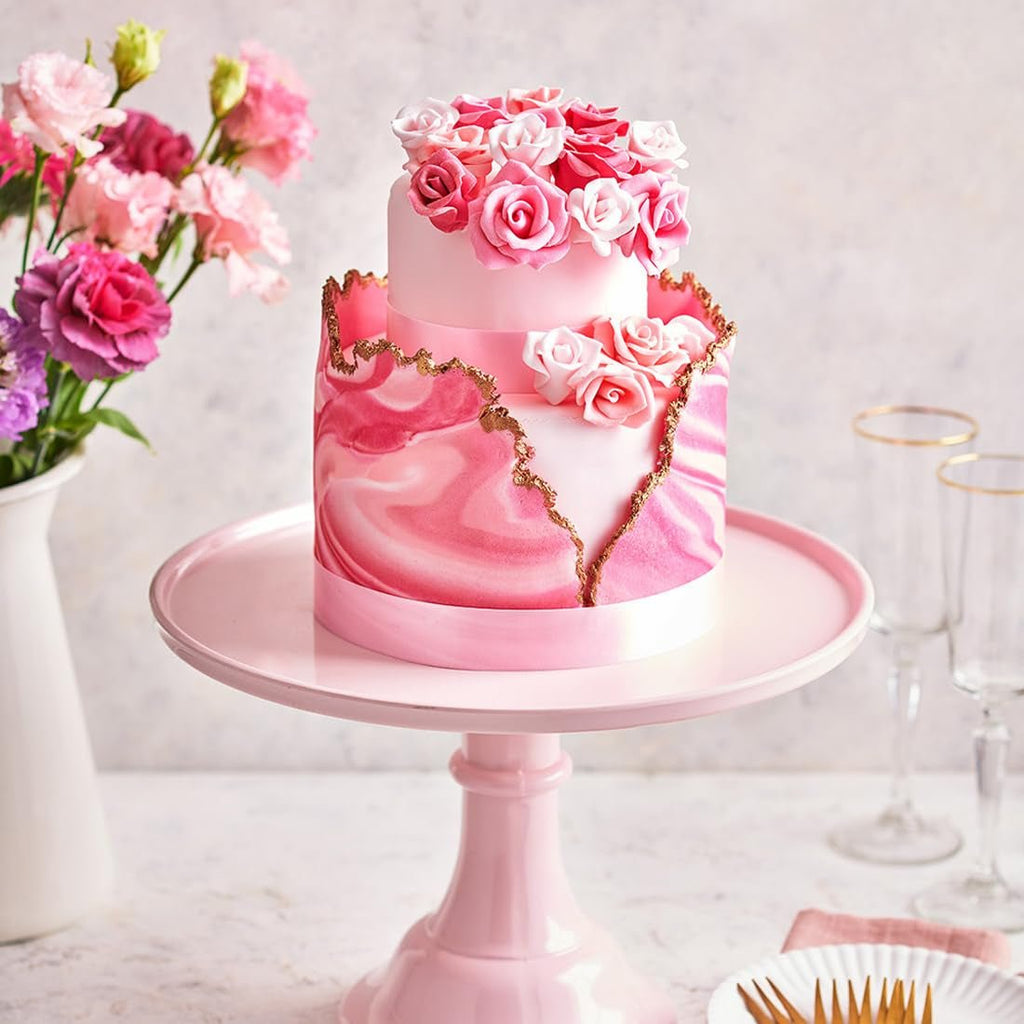 FunCakes Roll Fondant Hot Pink: Ușor de folosit, neted, flexibil, moale și pliabil, perfect pentru decorarea prăjiturilor. Fără gluten. 1 kg Pasta de zahar Naty Shop