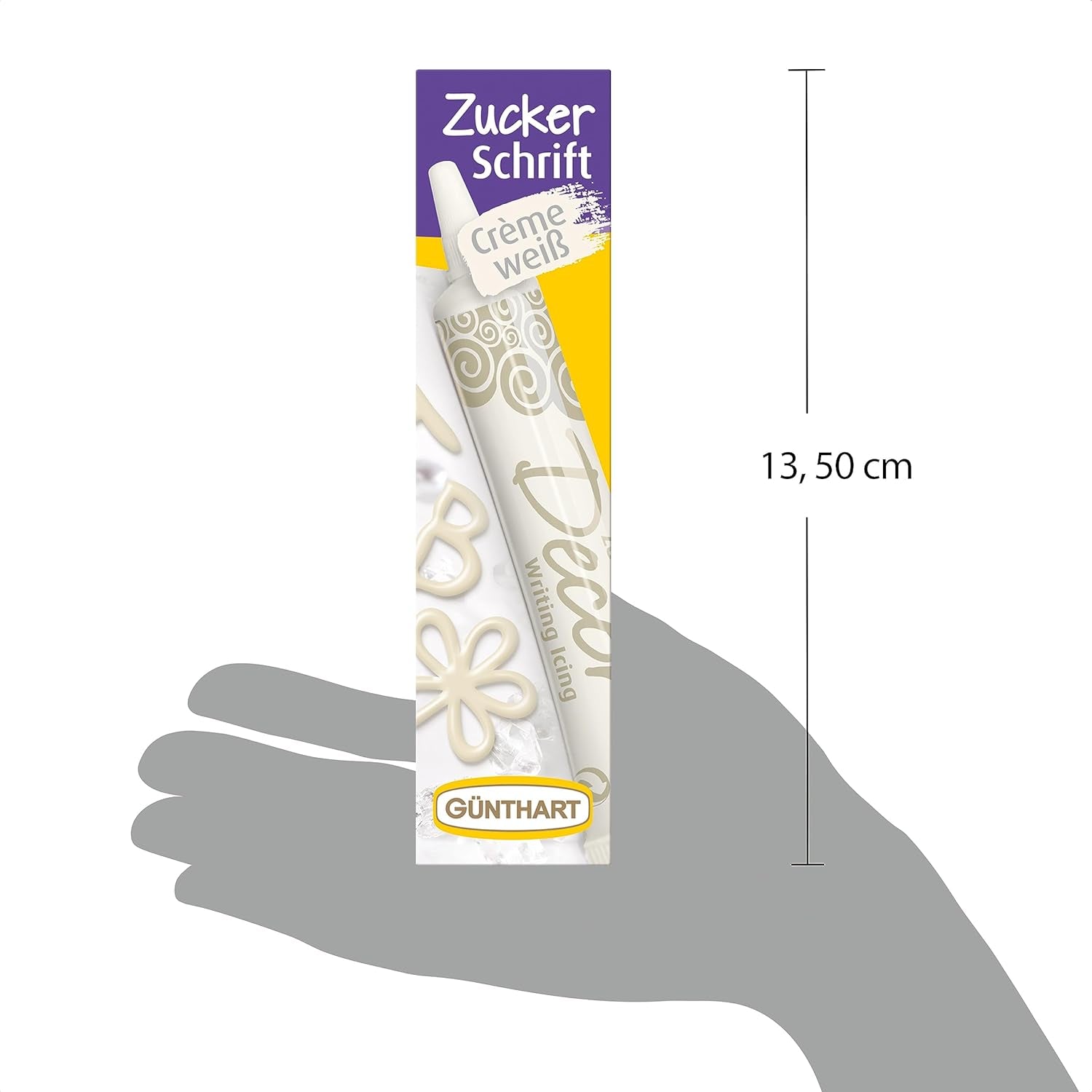 Günthart BackDecor 25 gr litere de zahăr ALB pentru orice desert în culoare albă din zahăr pentru litere și modele frumoase, 1 pachet (25 gr) Pasta de zahar Naty Shop