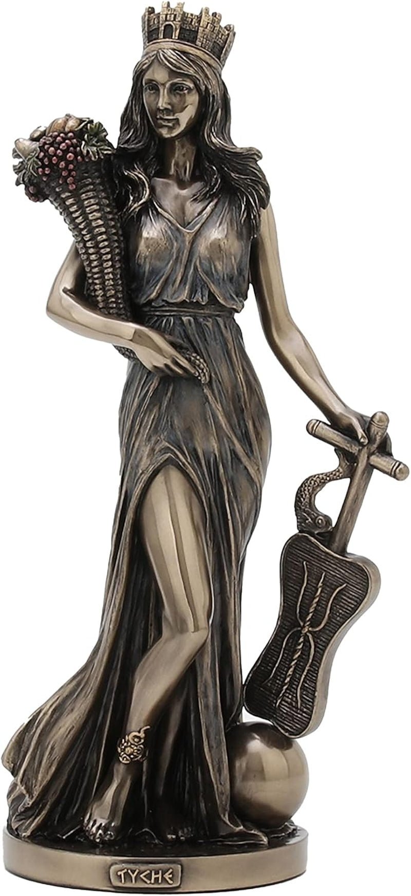 Hades zeu grec al lumii subterane cu statuie cu creier, 26,9 cm, rășină turnată la rece, finisaj bronz antic Statuete si sculpturi Naty Shop Bronz Lungime 5 1/8 * Lățime 4 1/8 * Înălțime 11 1/4 (inch)