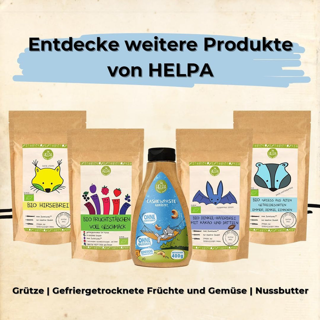 HELPA BIO pliculețe cu pulbere de fructe - arome fructate - fructe - căpșuni - zmeură - afine - prune - coacăze negre - 100% fructe liofilizate - alimente pentru copii Produse deshidratate Naty Shop