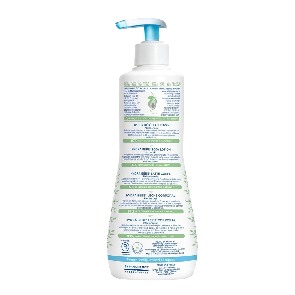 Hydra Bébé - Lapte de corp pentru pielea sensibilă a bebelușului, 500 ml Copii - Baie si Skincare Naty Shop