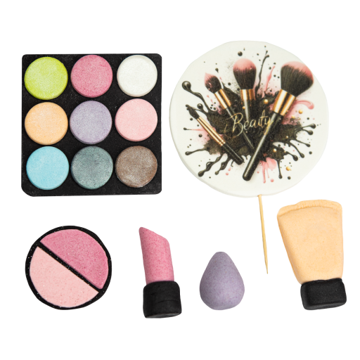 Set de 6 adornos comestibles, Maquillaje