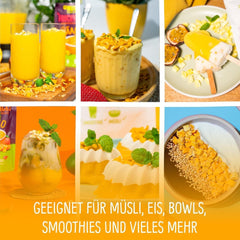 Mango liofilizat: 100g fructe liofilizate din bucăți fragede de mango fără zahăr adăugat - mango uscat - mango uscat - fructe uscate - fructe uscate de la NutriPur Produse deshidratate Naty Shop