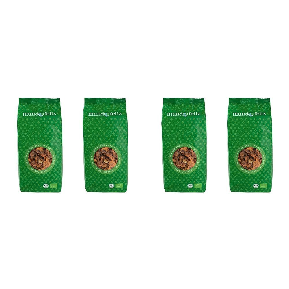 Mundo Feliz Caise uscate cu sâmburi din agricultura ecologică, 2 x 500 g Produse deshidratate Magazinul meu 500 G (pachet de 4)