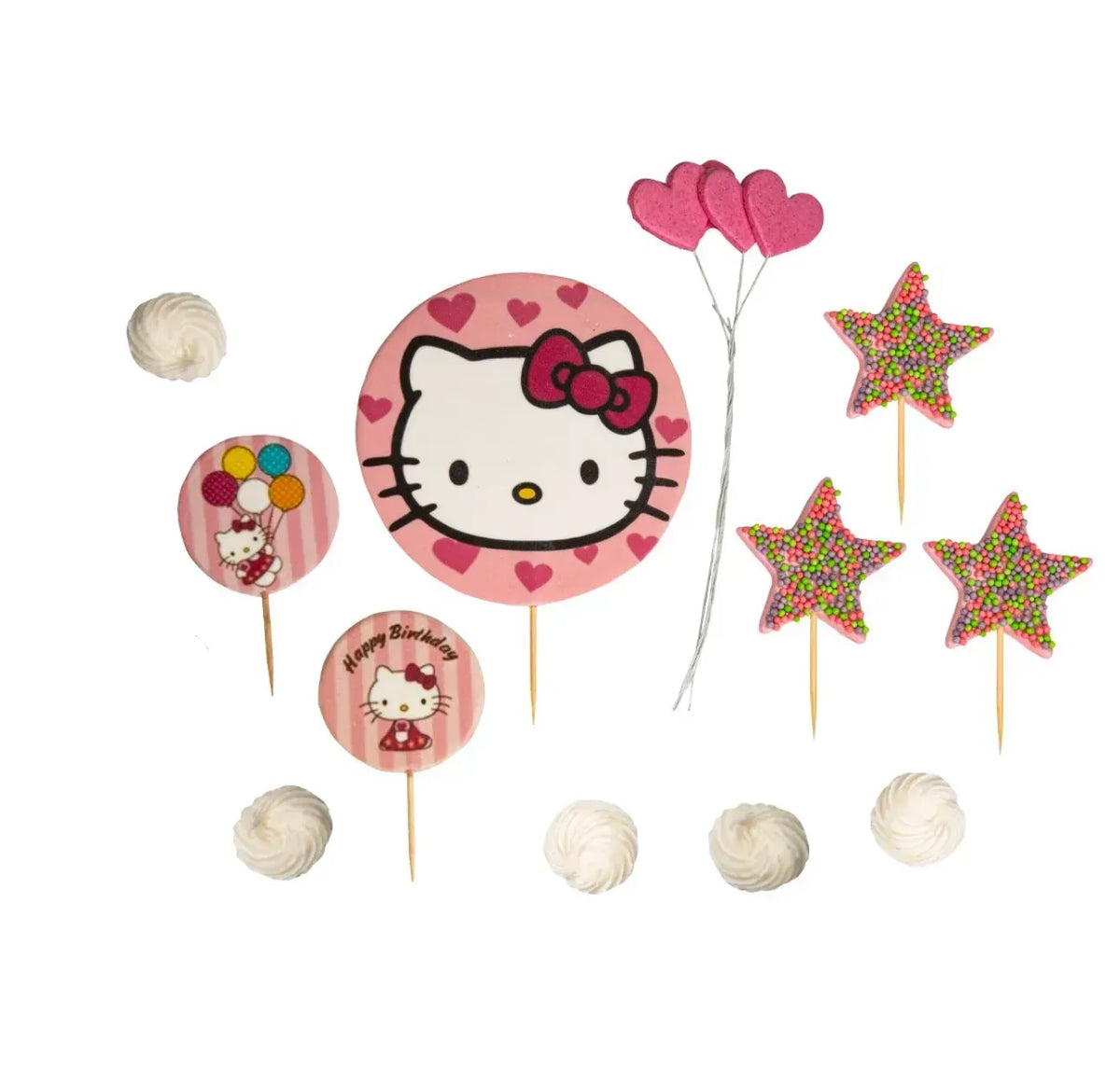 Set de 12 adornos comestibles, Hello Kitty