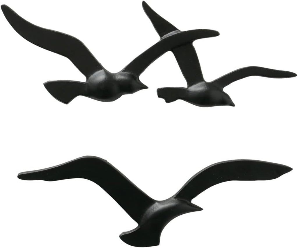 Obiect de perete Birdy (auriu, decorațiuni de perete din metal, motiv maritim, perete mural pentru hol / living / sufragerie) 1011623 Statuete si sculpturi Naty Shop Negru
