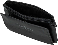Pepe Jeans Joumma Bags Double Purse, Negru, 11 x 7 x 1,5 cm, Piele, Negru, Talla única, Portofel Portofel Barbati Naty Shop