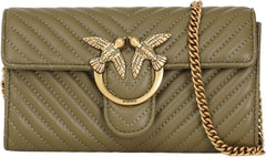 Pinko Doamnelor Oaie Nappa Love ONE Portofel C SCHAFNAPPA Portofel Femei Naty Shop V62Q_Verde Abete-Antique Gold O mărime se potrivește tuturor