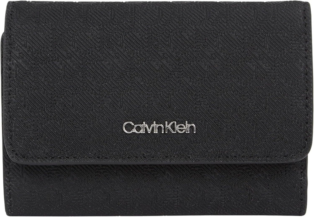Portofel de damă Calvin Klein Must Small Trifold Mono Klein, negru (Black Mono), mărime unică Portofel Femei Naty Shop Titlu implicit