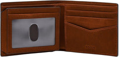 Portofel Fossil pentru bărbați Everett, piele bifold maro mediu 11,5 cm L x 2,5 cm l x 8,9 cm H ML4397210 Portofel Barbati Naty Shop