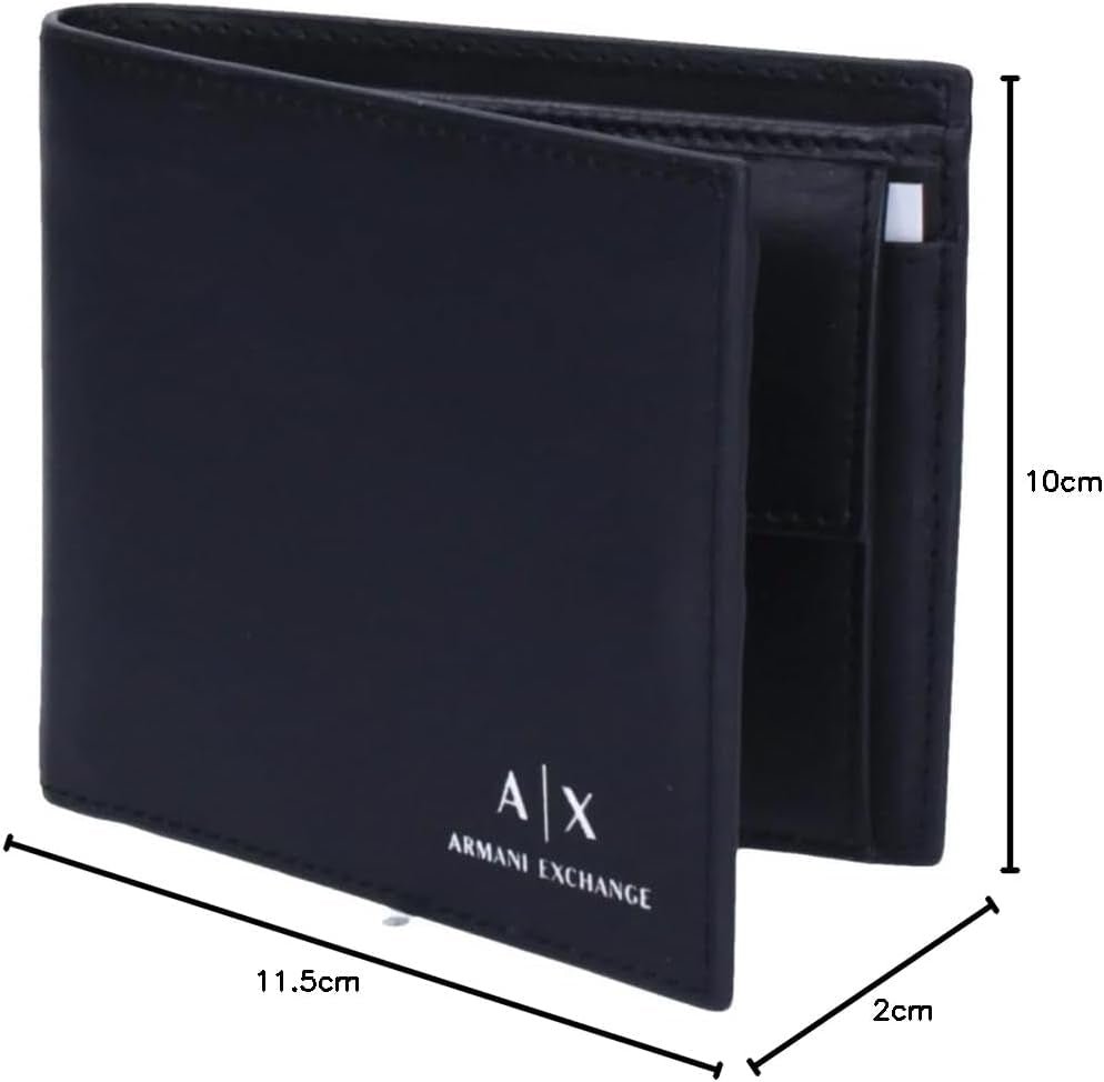 Portofel pentru bărbați Armani Exchange Essential, simplu, cu logo imprimat, negru Portofel Barbati Naty Shop