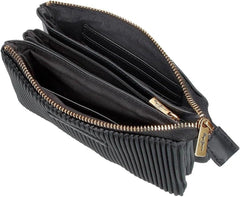 Portofel Pepe Jeans Aurora trei compartimente negru 17.5 x 9.5 x 2 cm piele artificială Portofel Femei Naty Shop