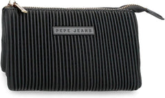 Portofel Pepe Jeans Aurora trei compartimente negru 17.5 x 9.5 x 2 cm piele artificială Portofel Femei Naty Shop Negru Portofel triplu