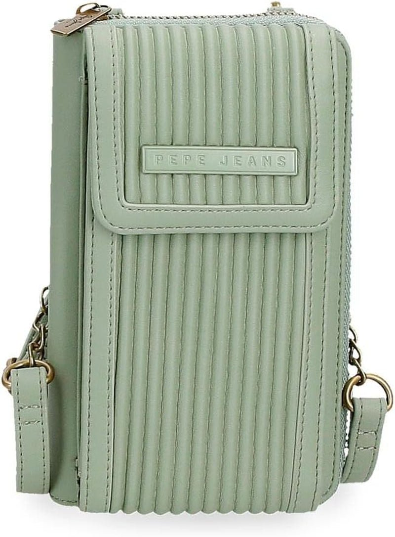 Portofel Pepe Jeans Aurora trei compartimente negru 17.5 x 9.5 x 2 cm piele artificială Portofel Femei Naty Shop Verde Geantă de umăr