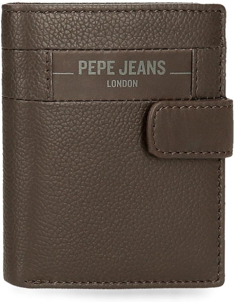 Portofele și portmonee Pepe Jeans Checkbox din piele de vacă, negru, maro, albastru și gri Portofel Barbati Naty Shop Maro Faceți clic pe Portofel