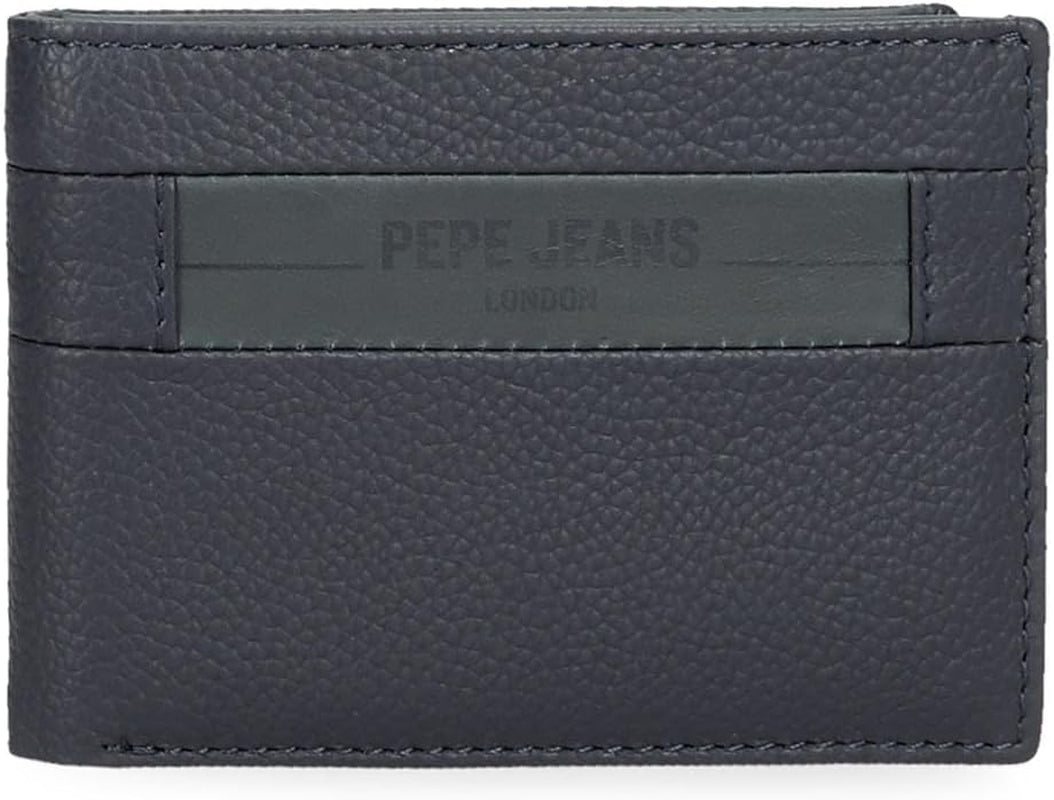 Portofele și portmonee Pepe Jeans Checkbox din piele de vacă, negru, maro, albastru și gri Portofel Barbati Naty Shop Albastru Checkbox portofel