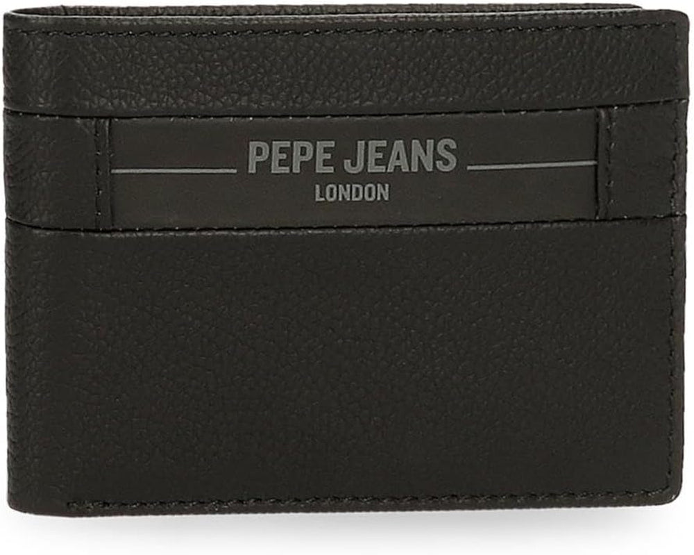 Portofele și portmonee Pepe Jeans Checkbox din piele de vacă, negru, maro, albastru și gri - Naty Shop