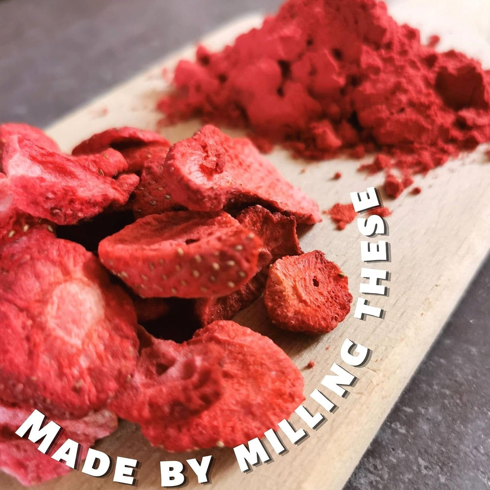 Pulbere de fructe uscate prin congelare Pulbere de căpșuni | Pulbere de căpșuni uscate prin congelare Pulbere de căpșuni | Pulbere de căpșuni Smoothie Pudding de căpșuni Fructe uscate (100g) Produse deshidratate Naty Shop