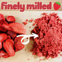 Pulbere de fructe uscate prin congelare Pulbere de căpșuni | Pulbere de căpșuni uscate prin congelare Pulbere de căpșuni | Pulbere de căpșuni Smoothie Pudding de căpșuni Fructe uscate (100g) Produse deshidratate Naty Shop