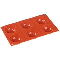 Forma Hemisferios de Silicona 79 x 29 x 30 mm, 6 cavidades