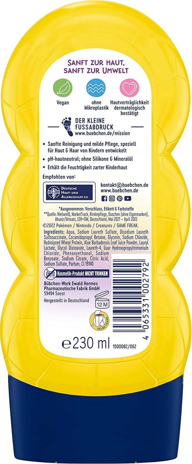 Șampon și gel de duș pentru copii, Pokémon Pikachu Edition, 230 ml (pachet de 3) Copii - Baie si Skincare Naty Shop