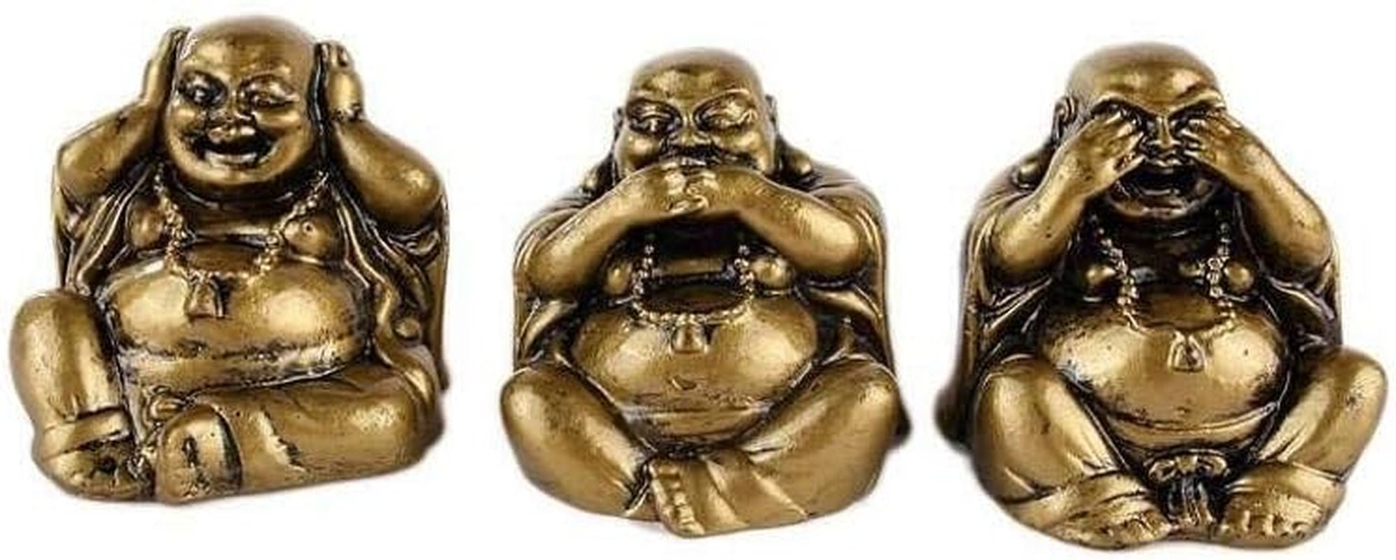 Set de 6 statuete Buddha râzând - Statuete Buddha mici - Sănătate, bogăție, înțelepciune, noroc - Feng Shui farmec norocos decorațiuni pentru casă - idee cadou Decorațiuni Zen Asia Statuete si sculpturi Naty Shop Aurul înțelepciunii