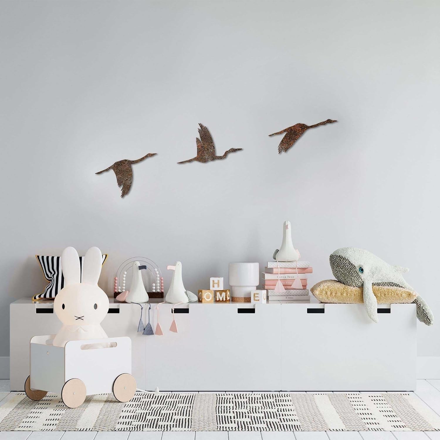 Set de accesorii decorative de perete din metal pictat manual (3 bucăți) | Finisaj Antiquation | Dimensiuni: 11x16cm, 14x22cm, 18x27cm | Artă unică pentru decorațiuni interioare Statuete si sculpturi Naty Shop