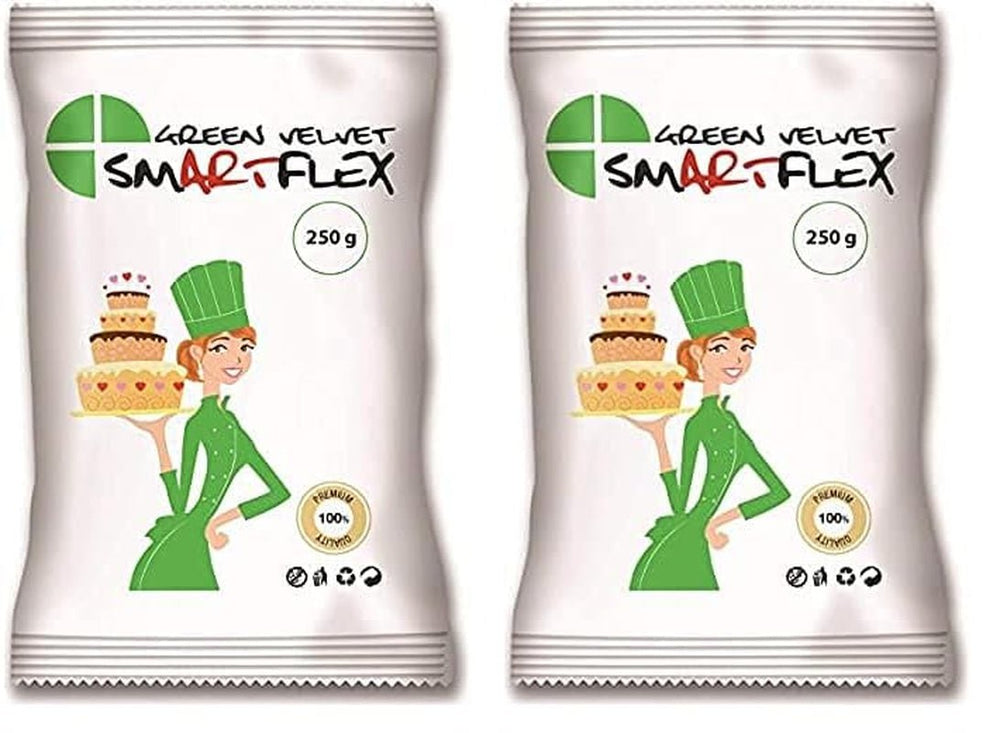 SmartFlex Fondant Green Velvet, 250 g (pachet de 2) Pasta de zahar Naty Shop Default Title
