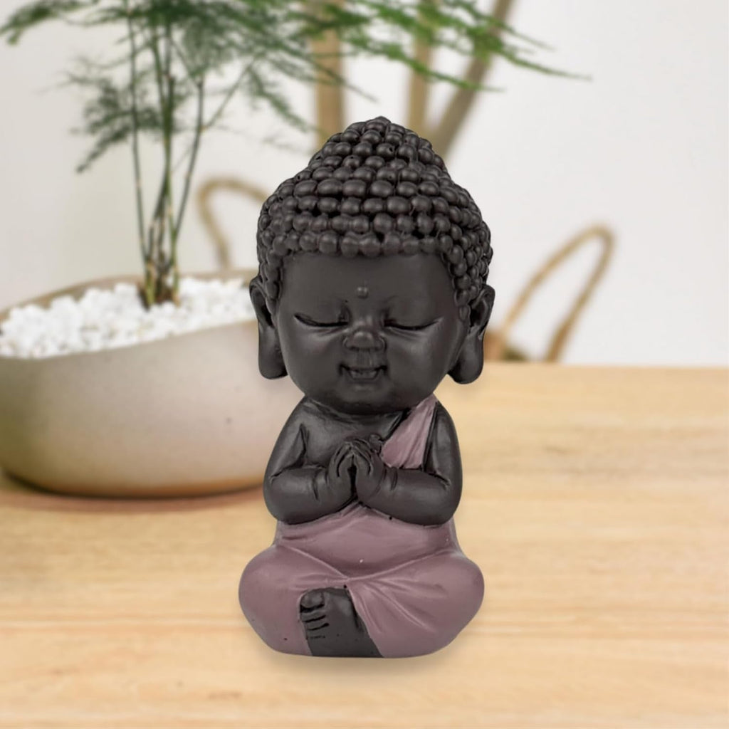 Statuetă Baby Buddha Pink Toge - Figurină inspirată și veselă - Talisman pozitiv Concentrare - Idee de cadou drăguț și spiritual - H 7 cm - Zen'Light Statuete si sculpturi Naty Shop
