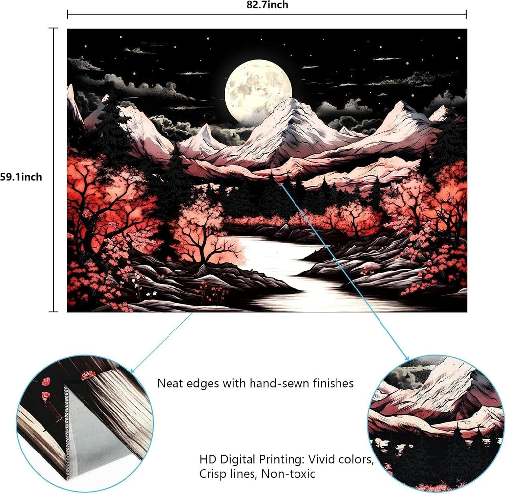 Tapiserie alishomtll mountain scene moon forest munti Casa - Accesorii si Decoratiuni Naty Shop
