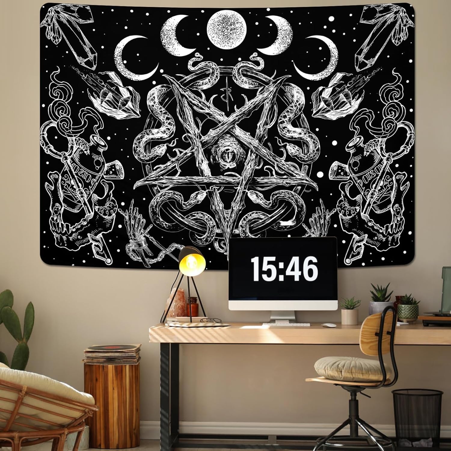 Tapiserie alishomtll witchy snake estetic gothic pentagram wall Casa - Accesorii si Decoratiuni Naty Shop