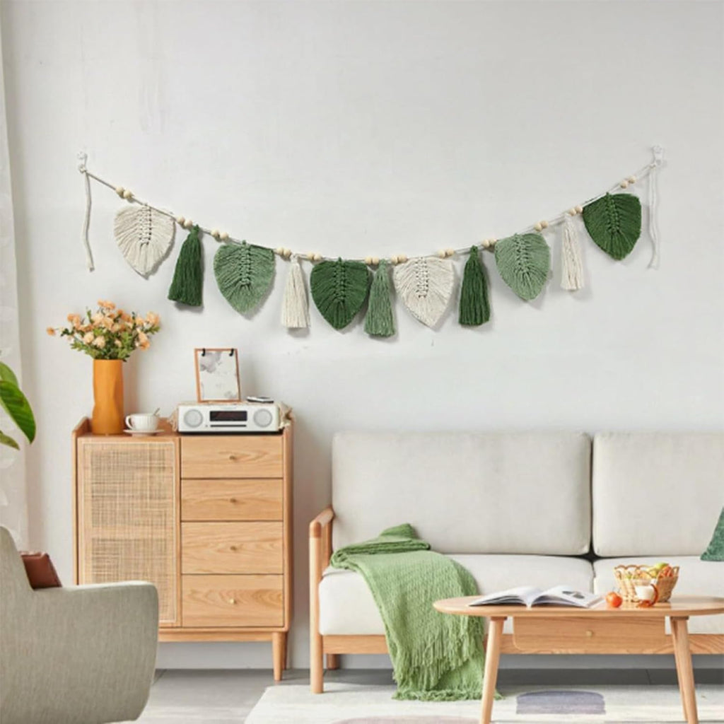 Tapiserie decorative tesute frunze chic franjuri Casa - Accesorii si Decoratiuni Naty Shop