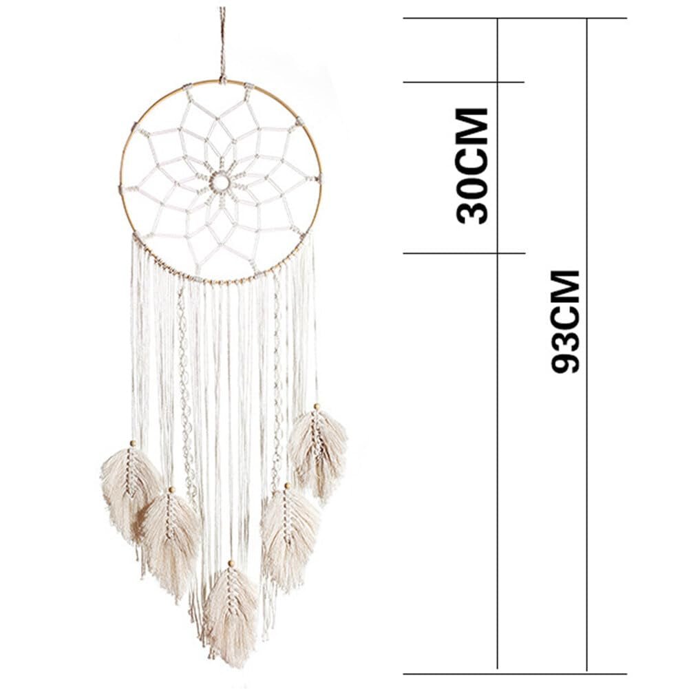 Tapiserie dreamcatcher alb mare facut manual tassel Casa - Accesorii si Decoratiuni Naty Shop