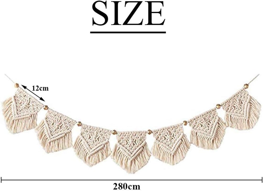 Tapiserie franjuri ghirlanda banner bumbac tesute nunta Casa - Accesorii si Decoratiuni Naty Shop