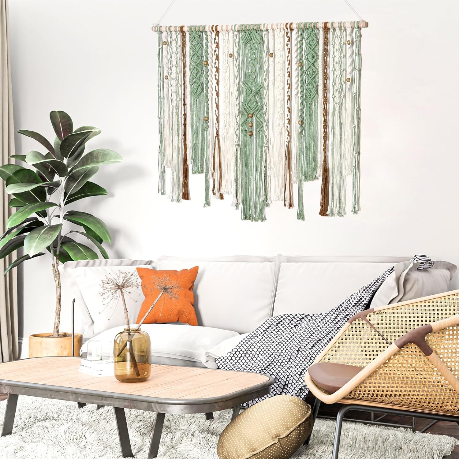 Tapiserie lomohoo mare deco verde estetic tesute Casa - Accesorii si Decoratiuni Naty Shop