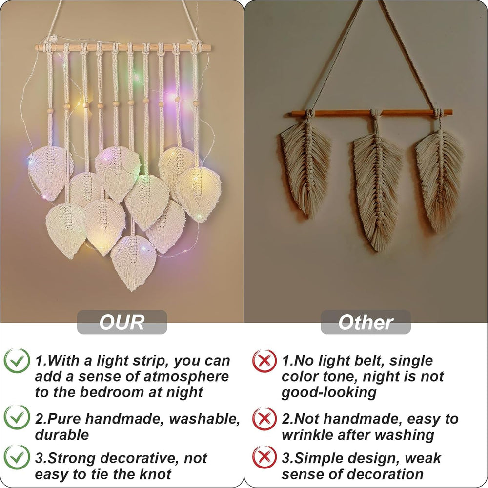 Tapiserie quotre manual plat ghirlanda tesute frunze Casa - Accesorii si Decoratiuni Naty Shop