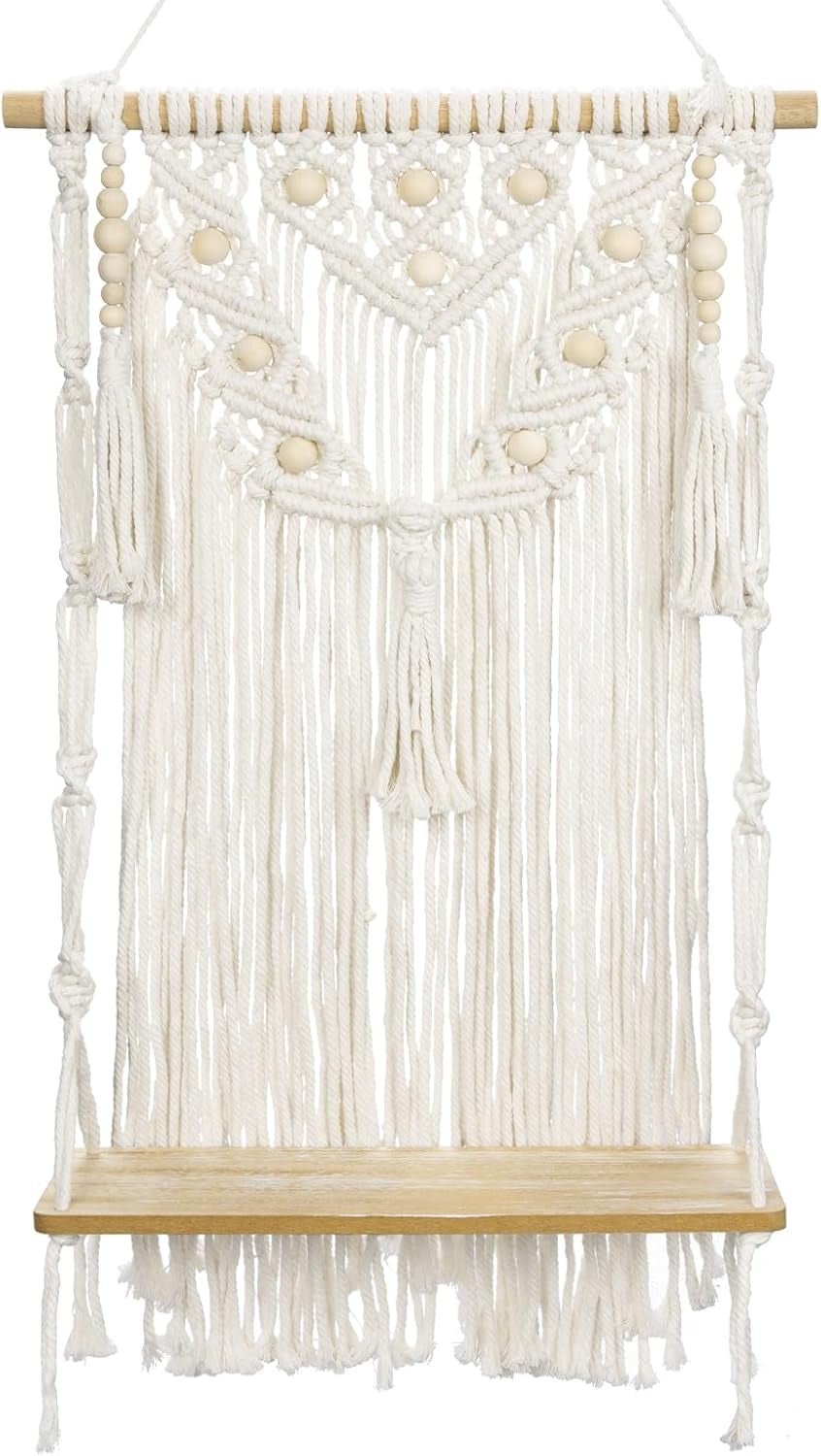 Tapiserie raft suporturi lumanari din sticla realizat Casa - Accesorii si Decoratiuni Naty Shop Albastru