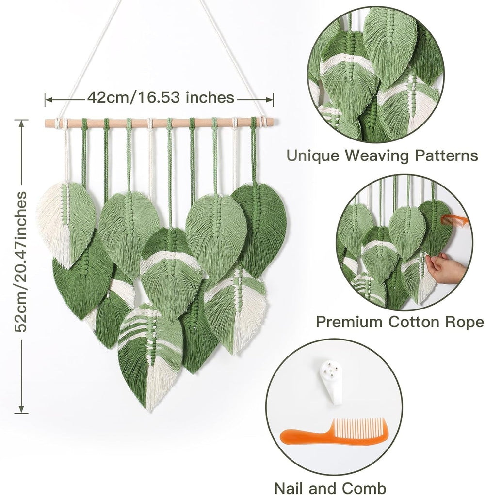 Tapiserie tapiterie frunze verzi tesute manual Casa - Accesorii si Decoratiuni Naty Shop